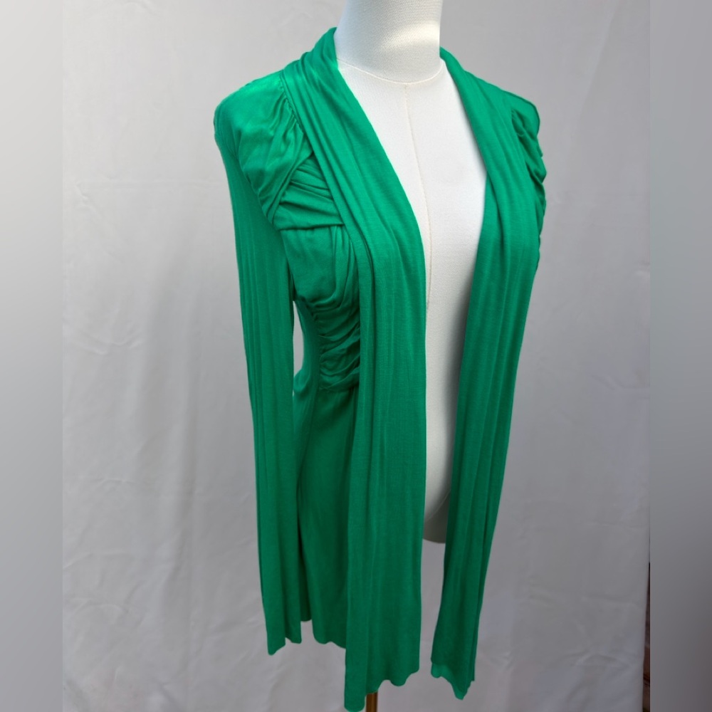Anne French NWT Emerald Green Open Front Cardigan Size Small